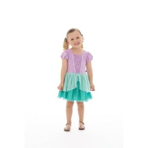 Disney Princess Toddler Girls Little Mermaid Cosplay Dress with Puff Sleeves